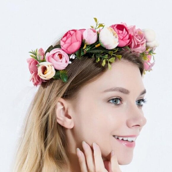 Floral Cloth Headband Bridal Hair Accessories Wedding Party Photo Prop main image 4